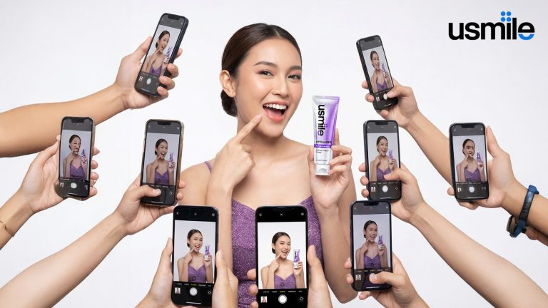 Senyum Lebih Percaya Diri, usmile Perkenalkan Optical White dengan Teknologi Glitter Ungu