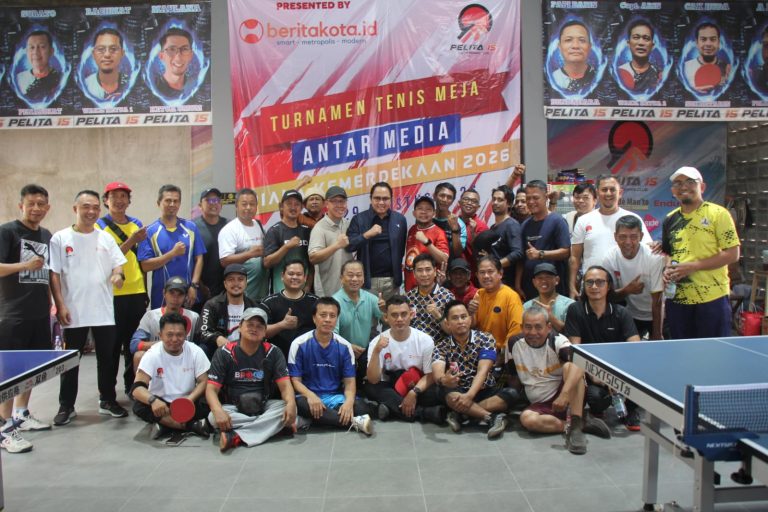 Meriahkan Kemerdekaan RI, Beritakota Gelar Turnamen Tenis Meja Antar Media